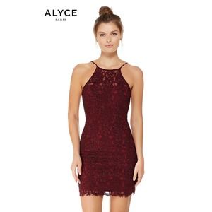 Alyce Paris Cocktail Maroon Beaded Dress Size 10
